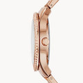 Fossil Stella Rose Gold Dial Rose Gold Steel Strap Watch for Women - ES3590