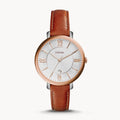 Fossil Jacqueline White Dial Brown Leather Strap Watch for Women - ES3842