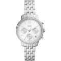 Fossil Neutra Chronograph Silver Dial Silver Steel Strap Watch for Women - ES5217