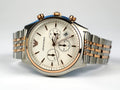Emporio Armani Zeta Chronograph Quartz White Dial Two Tone Steel Strap Watch For Men - AR1998