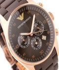 Emporio Armani Sport Chronograph Brown Dial Brown Stainless Steel Watch For Men - AR5890