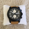 Marc Jacobs Larry Chronograph Black Dial Brown Leather Strap Watch for Men - MBM5053
