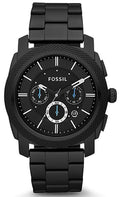 Fossil Machine Chronograph Black Dial Black Steel Strap Watch for Men - FS4552