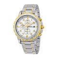 Fossil Dean Chronograph White Dial Silver Steel Strap Watch for Men - FS4795