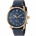 Fossil The Commuter Blue Dial Blue Leather Strap Watch for Men - FS5404