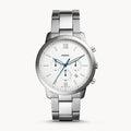Fossil Neutra Chronograph White Dial Silver Steel Strap Watch for Men - FS5433