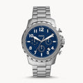 Fossil Bowman Chronograph Blue Dial Silver Steel Strap Watch for Men - FS5604