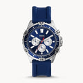 Fossil Garrett Chronograph Blue Dial Blue Rubber Strap Watch for Men - FS5709