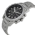 Fossil Dean Chronograph Black Dial Silver Steel Strap Watch for Men - FS4542