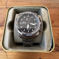 Fossil Bronson Chronograph Black Dial Grey Steel Strap Watch for Men - FS5852