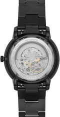 Fossil Neutra Automatic Skeleton Black Dial Black Steel Strap Watch for Men - ME3183