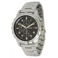 Fossil Dean Chronograph Black Dial Silver Steel Strap Watch for Men - FS4542