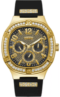 Guess Duke Crystals Black Dial Black Silicone Strap Watch For Men - GW0641G2