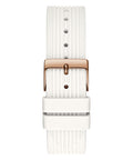 Guess Athena White Dial White Rubber Strap Watch For Women - GW0030L3