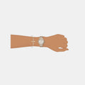 Guess Cosmo Diamonds Silver Dial Rose Gold Steel Strap Watch For Women - GW0033L3