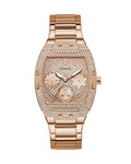 Guess Raven Diamonds Rose Gold Dial Rose Gold Steel Strap Watch for Women - GW0104L3