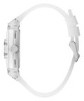 Guess Phoenix Multi Function Silver Dial White Rubber Strap Watch for Men - GW0203G1