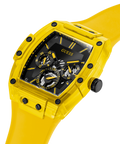 Guess Phoenix Multi Function Black Dial Yellow Rubber Strap Watch for Men - GW0203G6