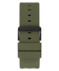 Guess Sport Chronograph Black Dial Green Silicone Strap Watch for Men - W0167G4