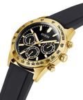 Guess Sport Multifunctional Black Dial Black Rubber Strap Watch for Men - GW0332G2