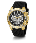 Guess Trophy Multifunction Black Dial Black Rubber Strap Watch for Men - GW0333G2