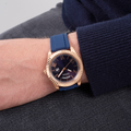 Guess Connoisseur Blue Dial Blue Silicone Strap Watch For Men - GW0335G2