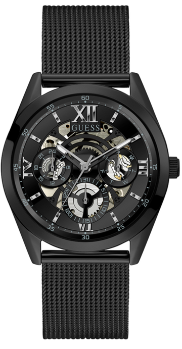 Guess Analog Multifunction Black Dial Black Mesh Bracelet Watch for Men - GW0368G3