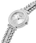 Guess Gala Diamonds Silver Dial Silver Steel Strap Watch for Women - GW0401L1