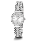 Guess Gala Diamonds Silver Dial Silver Steel Strap Watch for Women - GW0401L1