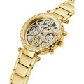 Guess Solstice Diamonds Gold Dial Gold Steel Strap Watch for Women - GW0403L2