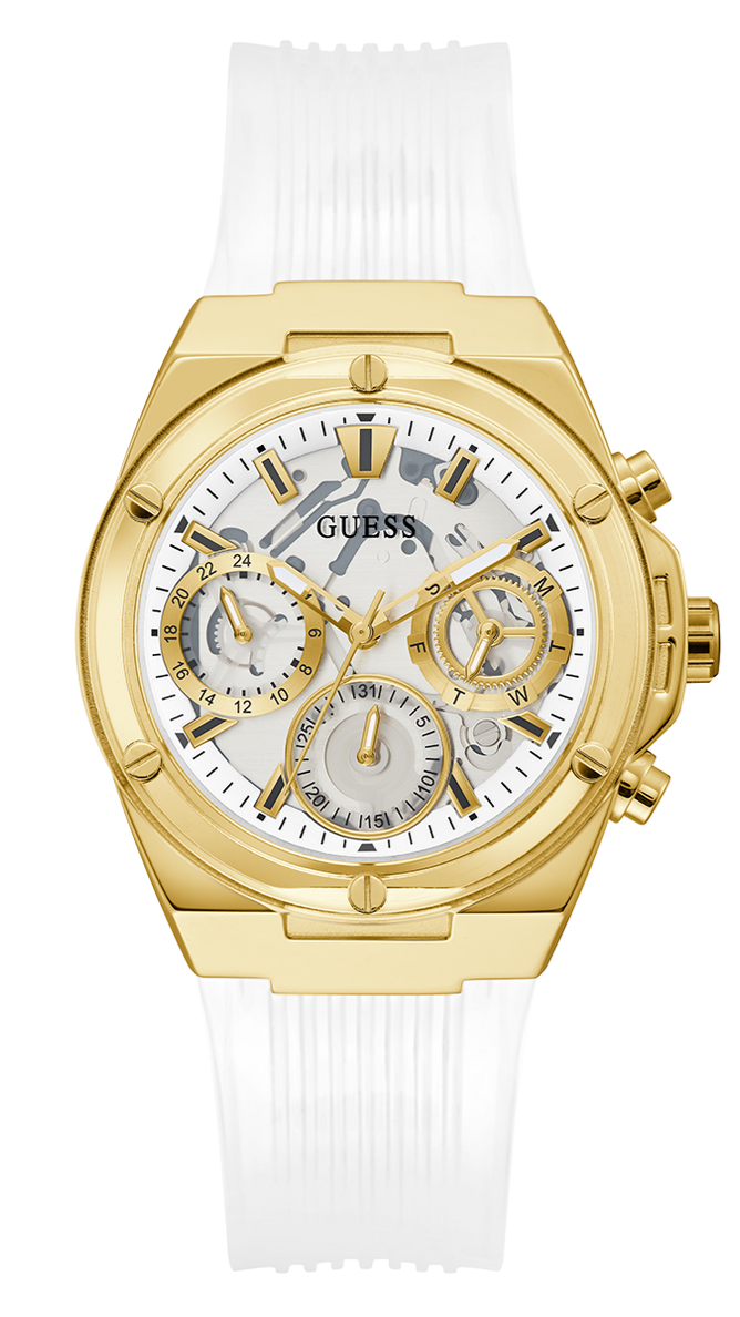 Guess Athena White Dial White Rubber Strap Watch for Women - GW0409L2