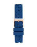 Guess Crown Jewel Diamonds White Dial Blue Rubber Strap Watch for Women - GW0411L2