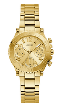 Guess Cosmic Chronograph Gold Dial Gold Steel Strap Watch for Women - GW0465L1