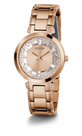Guess Crystal Clear Rose Gold Dial Rose Gold Steel Strap Watch for Women - GW0470L3