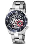 Guess Axle Multifunction Black Dial Silver Steel Strap Watch For Men - GW0488G1