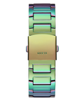 Guess King Iridescent Multifunction Multicolor Dial Purple Steel Strap Watch For Men - GW0497G3