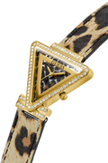 Guess Fame Quartz Animal Print Dial Multicolor Leather Strap Watch For Women - GW0504L3