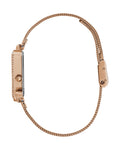 Guess Fame Diamonds Rose Gold Dial Rose Gold Mesh Bracelet Watch for Women - GW0508L3