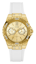 Guess Multifunction Gold Dial White Rubber Strap Watch for Women - GW0519L2