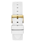 Guess Multifunction Gold Dial White Rubber Strap Watch for Women - GW0519L2