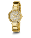 Guess Lily Quartz Gold Dial Gold Steel Strap Watch For Women - GW0528L2