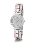 Guess Gala Diamonds Silver Dial Two Tone Steel Strap Watch for Women - GW0531L1
