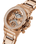 Guess Fusion Chronograph Rose Gold Dial Rose Gold Steel Strap Watch for Women - GW0552L3