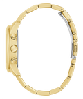 Guess Multi-function Diamonds White Dial Gold Steel Strap Watch for Women - W0559L2