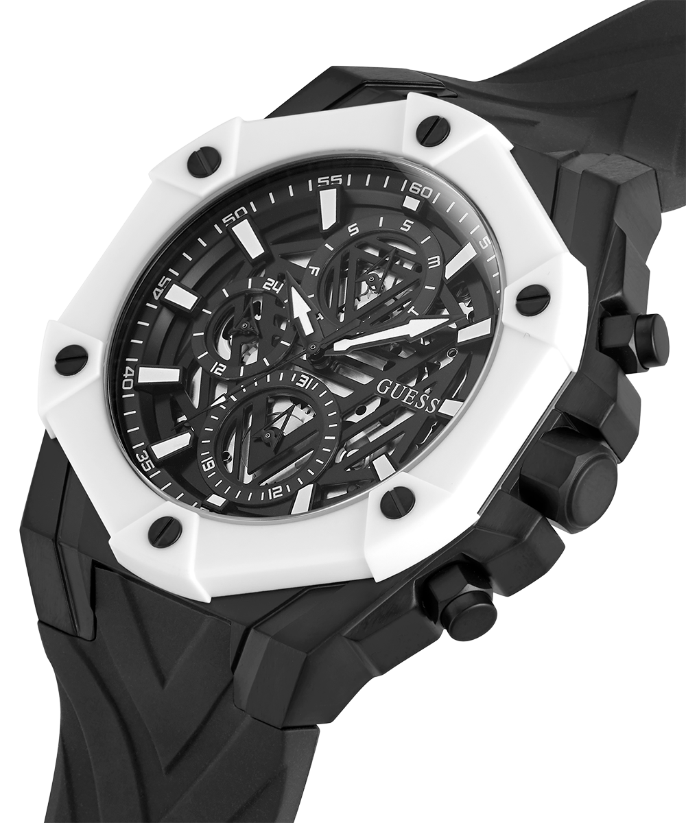 Guess Formula Chronograph Black Dial Black Silicone Strap Watch For Men - GW0579G1