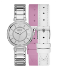 Guess Montage Quartz Silver Dial Silver Steel Strap Watch For Women - GW0588L2