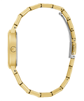 Guess Cubed Analog Gold Dial Gold Steel Strap Watch For Women - GW0606L2