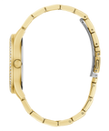 Guess Cubed Analog Gold Dial Gold Steel Strap Watch For Women - GW0606L2
