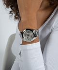 Guess G-Twist Silver Dial Silver Steel Strap Watch for Women - W1082L1