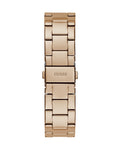 Guess Cubed Analog Black Dial Rose Gold Steel Strap Watch For Women - GW0607L3